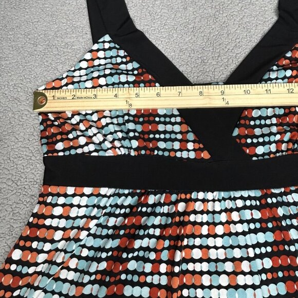 Tempted Hearts Babydoll Top Womens XL Abstract Polka Dot Tie Back Empire Y2K - Picture 7 of 11